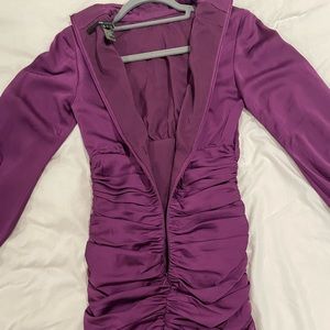 Jay Godfrey size 0 purple puff sleeve mini dress.